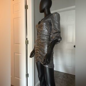 Silver Glittery Mirror Reflective Dress